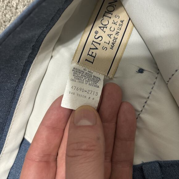 Vintage Action Slacks by Levi Strauss & Co. Blue Dress Pants Men's 34x32 - Picture 3 of 6